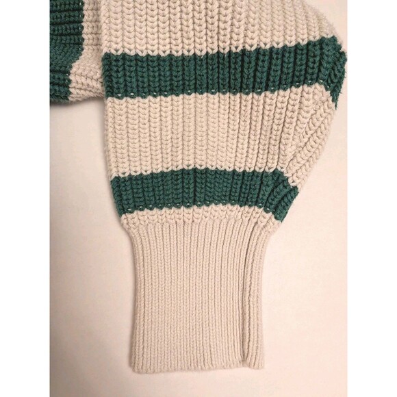 Part Two Copenhagen Green Stripe Sweater Jumper Wmn Sz XS Cabin Fisherman Preppy - Picture 8 of 10